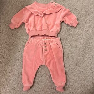 Jessica Simpson Pink Velvet Two Piece Outfit